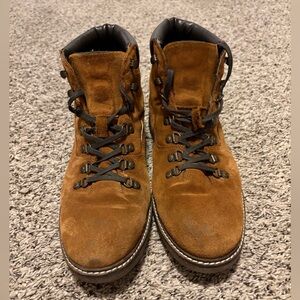 Crevo Men's 11 Artemus Tan Suede Leather Boots with Rubber Sole